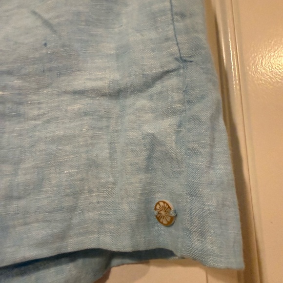 Lilly Pulitzer Blue Lagoon Lilo Linen Women's Shorts - Picture 2 of 9